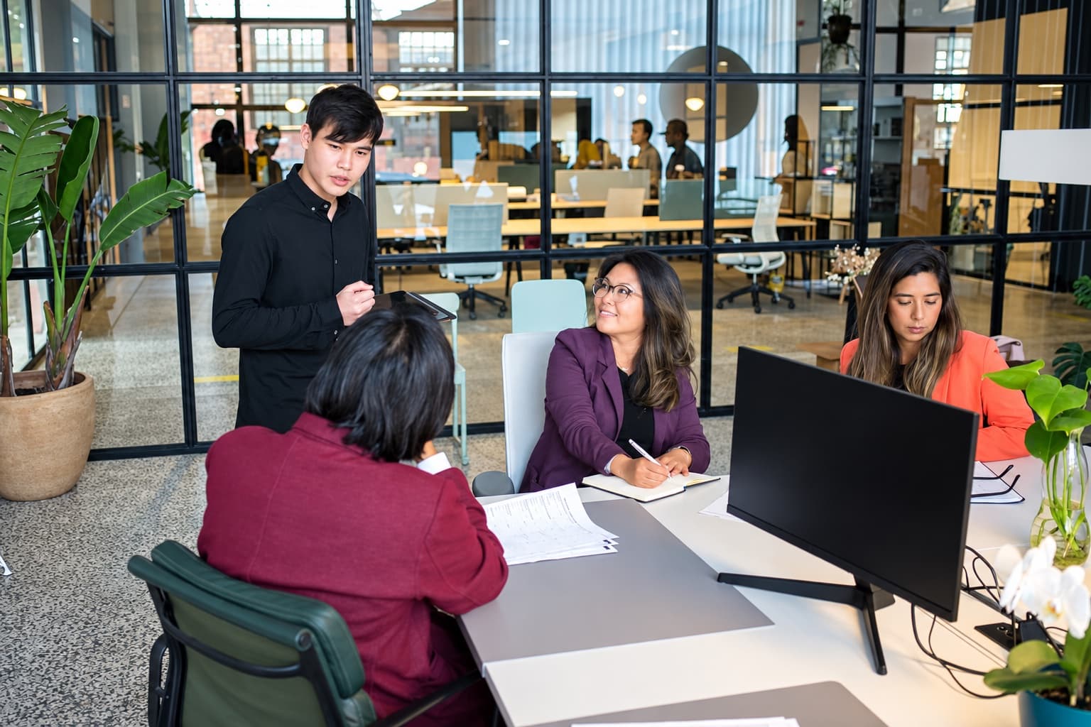 A Ventryx team working with a client